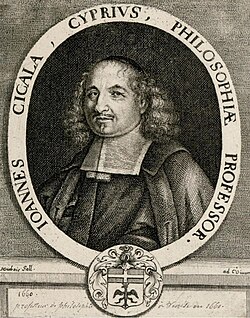 Ioannis Kigalas (c. 1622–1687) was a Nicosia born Greek Cypriot scholar and professor of philosophy who was largely active in the 17th century.[258]