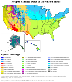 The Köppen climate types of the United States