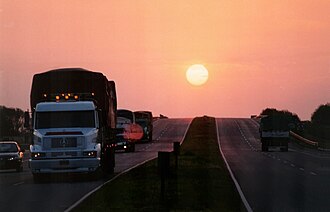 Trucks on National Route 7 Junín.