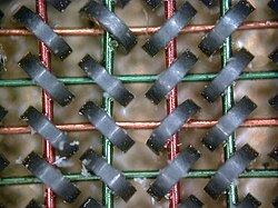 Magnetic-core memory (1954) is an application of Ampère's circuital law. Each core stores one bit of data.