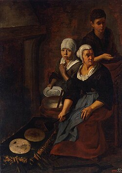 Baking of Flat Cakes by the Spanish painter Bartolomé Esteban Murillo, c. 1650