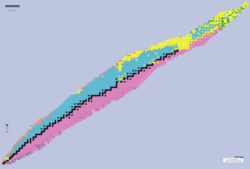 Chart of known nuclides as of 2013. The vast majority are radionuclides. (Note: some observationally stable nuclides, such as tungsten's, are marked as radionuclides, others are not.)