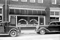 Separate "white" and "colored" entrances to a cafe in Durham, North Carolina, 1940