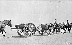 18-pounder gun with sand wheels, Suez Canal Defences 1916