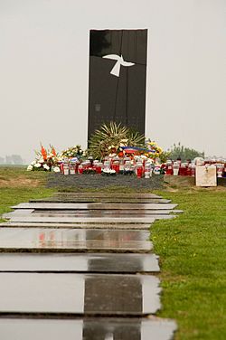 Ovčara Massacre Memorial to the murdered Croatian civilians at the site of the largest mass grave of the Croatian war of independence, on the farm Ovčara near Vukovar, where paramilitary units and members of the JNA carried out a mass slaughter of civilians from the "Dr Juraj Njavro" National Memorial Hospital