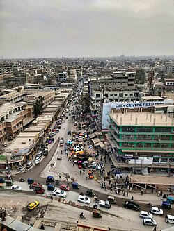 City Center Road is the major trade zone in Peshawar.