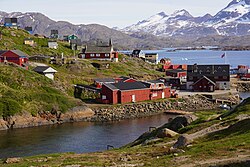 Sermiligaaq, one of more than 60 settlements (Danish: bygder)