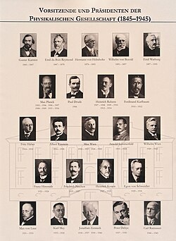 Presidents of Deutsche Physikalische Gesellschaft from 1845 to 1945