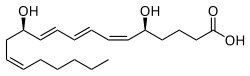 LTB4 (an example of a leukotriene, an eicosanoid fatty acid)
