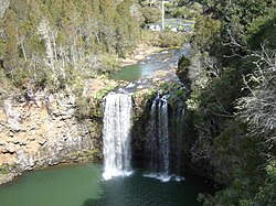 Some of the most spectacular waterfalls in Australia, such as Dangar Falls at Dorrigo, New South Wales, are located along the Great Dividing Range.