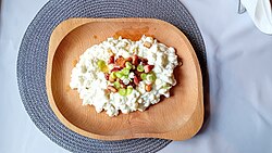 Bryndzové halušky, one of the national dishes in Slovakia