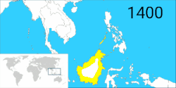 Brunei territorial losses from 1400 to 1890