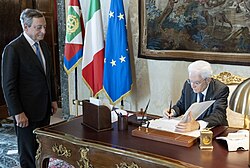 Mattarella dissolving the Parliament following Draghi's resignation