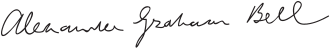 The signature of Alexander Graham Bell.