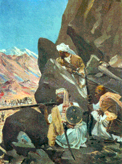 Hill Tribes men sniping a British Force