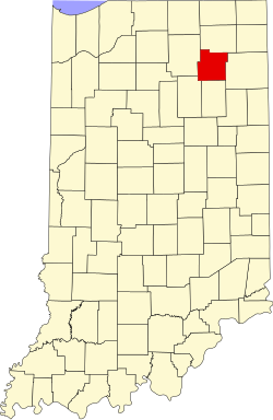 Location of Whitley County in Indiana