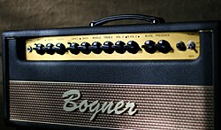 The control panel of a Bogner Shiva amp head.