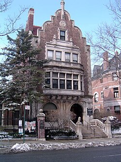 Brooklyn Society for Ethical Culture building on Prospect Park West, originally designed by architect William Tubby as a home for William H. Childs (inventor of Bon Ami Cleaning Powder)