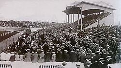 The crowd and the official grandstand during a 1921 Copa América match