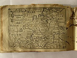 Maps, like this 17th Century depiction of Pembrokeshire, are a central element in the study of geography.