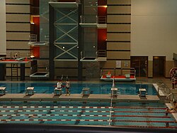 The University of Houston's CRWC Natatorium is home to the United States' largest collegiate swimming pool.