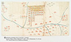 Map of Medellín in 1791