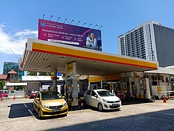 Shell Gas Station at Gaya Street Sunday Market, Kota Kinabalu, 2024