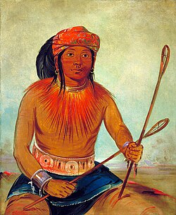 Tullockchishko (Drinks the Juice of the Stones), a Choctaw stickball player, 1834.
