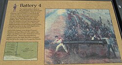 Battery 4, in the middle of Line Jackson, contained the biggest American artillery gun, a naval 32-pounder that was transferred from the USS Carolina before she was sunk by the British.