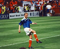 Bergkamp before an international match in 1996