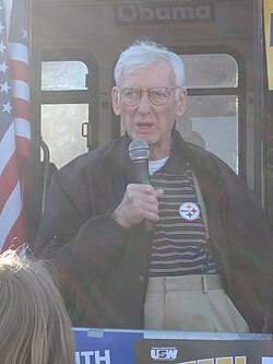 Rooney speaking at an event in 2008
