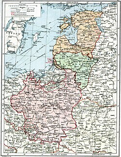 "Poland & The New Baltic States": a map from a 1920 British atlas, showing borders left undefined between the treaties of Brest-Litovsk, Versailles and Riga