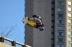 Sebastien Toutant at the downtown Québec big air competition