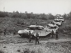 Dutch tanks, pictured in West Germany in 1956 as part of the large British and American-led foreign military presence in the country