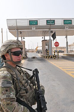 A port of entry at Shir Khan Bandar in northern Afghanistan near the Tajikistan border.