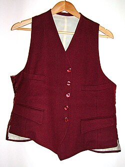 A traditional waistcoat, to be worn with a two-piece suit or separate jacket and trousers