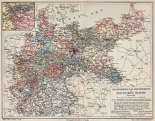 Railway map of Germany (1908)