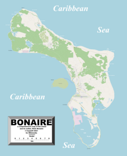 Enlargeable, detailed map of Bonaire