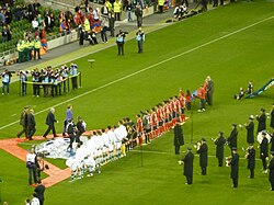 The Armenia national football team in Dublin, Ireland
