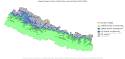 Köppen climate classification for Nepal