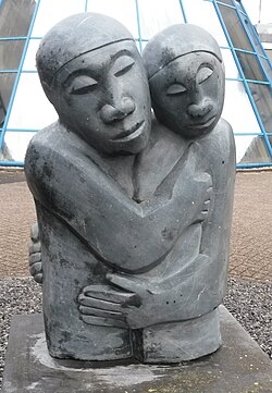 "Reconciliation", a stone sculpture by Amos Supuni