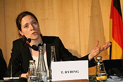 Tove Maria Ryding, in her then role as Greenpeace Climate Policy Coordinator, at the conference from Bonn to Cancun, 2010