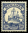 A 1901 stamp from the German-era Marianas