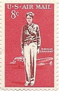 Amelia Earhart on a 1963 stamp