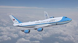 Illustration of the VC-25B color scheme announced in March 2023, later canceled.[66]