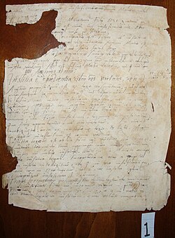 Handwriting in Latin from 1595