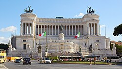 The Victor Emmanuel II Monument in Rome, a national symbol of Italy celebrating the first king of the unified country, and resting place of the Italian Unknown Soldier since the end of World War I. It was inaugurated in 1911, on the occasion of the 50th Anniversary of the Unification of Italy.