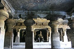Monastery with cult chapel in Ellora (Cave 3)