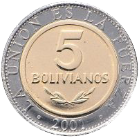 The national motto of Bolivia, La Unión es la Fuerza (Unity is Strength), is inscribed on boliviano coins.