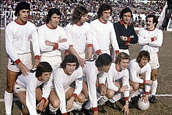 The Huracán squad that won its fifth league title in 1973
